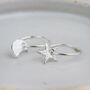 Sterling Silver Mismatch Star And Moon Charm Hoops, thumbnail 1 of 8