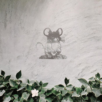 Metal Mouse Wall Art For Garden Decor And Moms Gift, 6 of 10