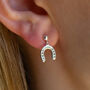 Sterling Silver Lucky Horseshoe Earrings, thumbnail 3 of 7