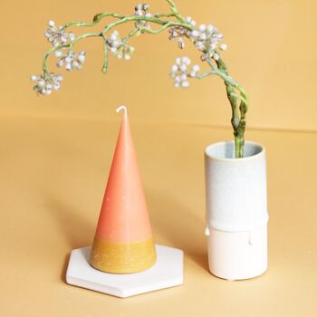 Colour Blocked Cone Pillar Candle, 2 of 7