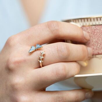 Enamel Blue Butterfly Ring, 4 of 6