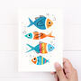 Fun Fish Family Ocean Greeting Card, thumbnail 2 of 4