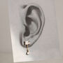 Baguette Rectangle Dangle Stud Earrings, thumbnail 3 of 5