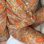 Handmade Silk Pyjamas Long Sleeve Orange Paisley, thumbnail 10 of 12