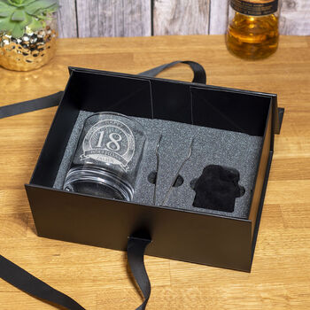 Luxury 18th Birthday Whiskey Glass And Stones Gift Set, 3 of 4
