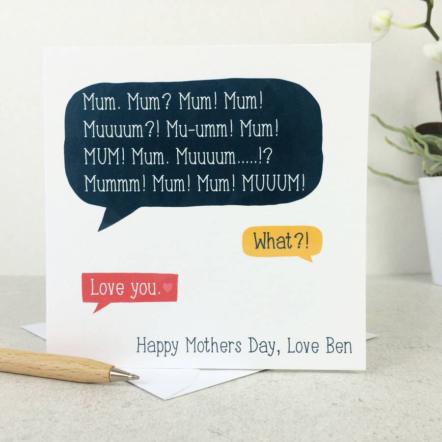 Funny Personalised Mothers Day Speech Bubble Card, 1 of 2