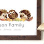 Personalised Hedgehog Family Portrait Print, thumbnail 9 of 11