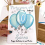 Personalised Blue Balloons Age Birthday Card, thumbnail 2 of 7