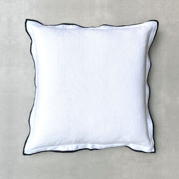 Laurie Linen Embroidered Cushion, 2 of 8