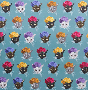 Flower Crown Cat Wrapping Paper, 4 of 5