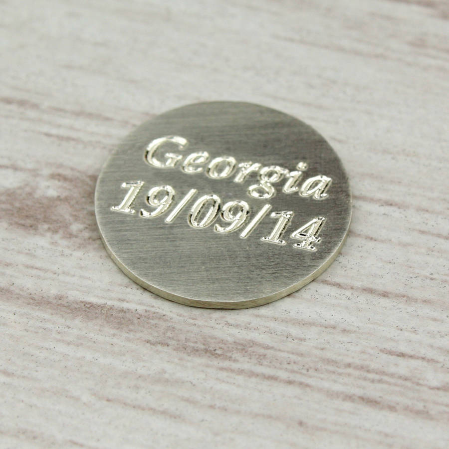Personalised Silver Lucky Keepsake Coin By Nicola Crawford