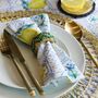 Mediterranean Blue And White Lemon Print Tablecloth, thumbnail 2 of 4