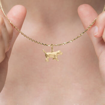 Golden Retriever Necklace In 18ct Gold Plated Silver, 2 of 12