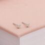 3mm Sterling Silver Cubic Zirconia Heart Stud Earrings, thumbnail 1 of 4