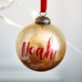 Glitter Gold Glass Personalised Bauble, thumbnail 1 of 4