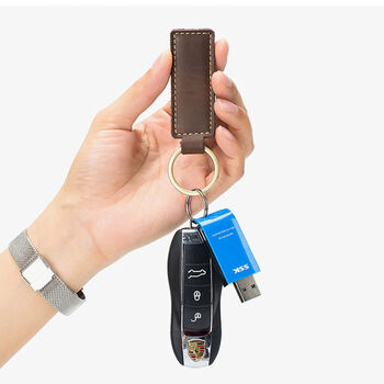 Personalised Leather Keychain – Custom Engraved Gift, 5 of 6