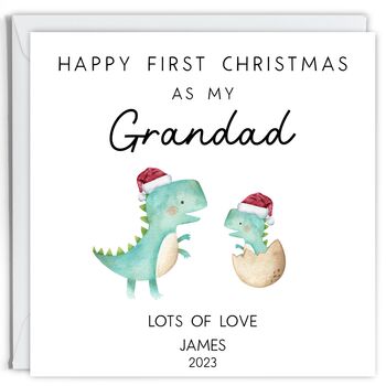 Personalised First Christmas As My Grandad Card, 2 of 2