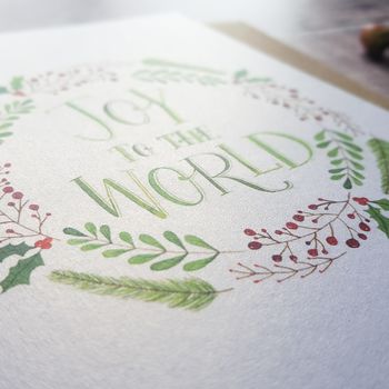'Joy To The World' Hand Lettered Christmas Card, 2 of 4