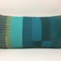 Combed Striped Cushion, Teal, Turquoise + Olive, thumbnail 5 of 5