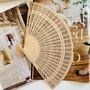 Personalised Wooden Folding Hand Fan With Organza Bag, thumbnail 4 of 5