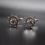Ship Wheel Silver Cufflinks Gift For Sailors 316 L Stainless Steel, thumbnail 1 of 6