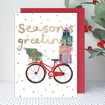 Seasons Greetings Bicycle And Gifts Eight Pack, 2 of 2
