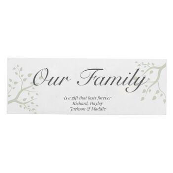 Personalised Family Tree Branches Wooden Block Sign, 7 of 7
