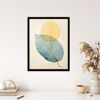 Skeleton Leaves Blue Two Calm Nature Wall Art Print, 4 of 6