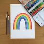 'Don't Give Up' Hand Painted Rainbow Print, thumbnail 2 of 8