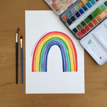 'Don't Give Up' Hand Painted Rainbow Print, 2 of 8