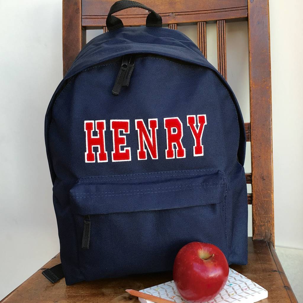 Personalised Applique Name School Backpack, 1 of 11