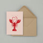 Lobster Love Greetings Card, thumbnail 3 of 5