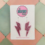Pink Glitter Lightning Bolt Earrings Small And Large, thumbnail 1 of 11