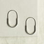 Oval Hoop Sterling Silver Earrings, thumbnail 2 of 4