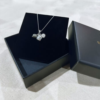 Sterling Silver Heart Charms Necklace, 5 of 7