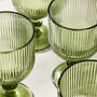 Palermo Set Of Four Green Ribbed Wine Glasses, thumbnail 6 of 8