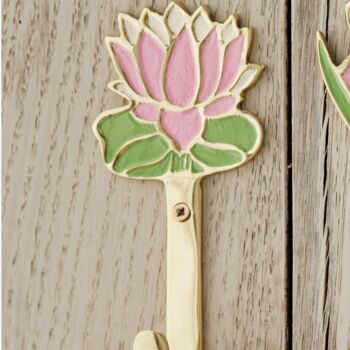 Hand Painted Solid Brass Flower Wall Hooks, 4 of 7