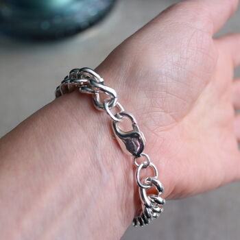 Heavy Chunky Solid Silver Curb Chain Bracelet, 3 of 5