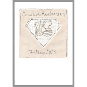 Personalised 15th Crystal Wedding Anniversary Card, 6 of 11