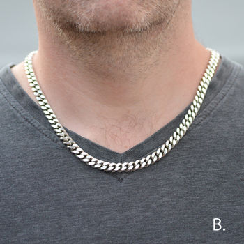 Sterling Silver Chain For Man, Curb Chain For Man, 6 of 7