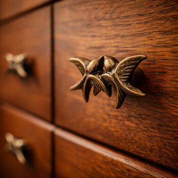 Handcrafted Brass Twin Eagle Cabinet Knob, 2 of 9