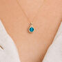 Yellow Gold Plated December Blue Topaz Birthstone Necklace, thumbnail 1 of 12