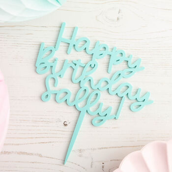 Personalised Birthday Handwritten Script Cake Topper, 2 of 4