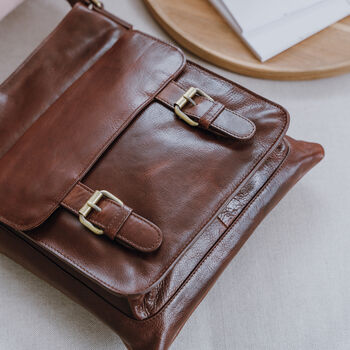 Leather Crosbody Bag, Brown, 2 of 6