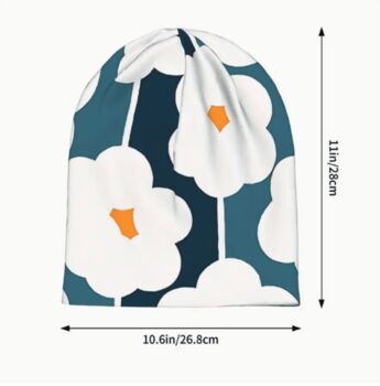 Soft Chemo Headwear Beanie Hat Bandana Cream Florals, 10 of 12