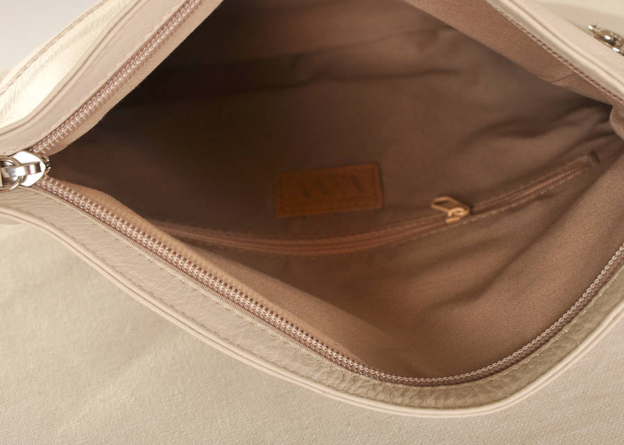 Nude Leather Clutch Bag By Vondie & Will | notonthehighstreet.com