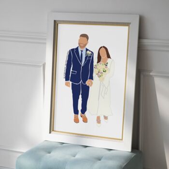Personalised Wedding Portrait Print Wedding Gift, 4 of 12