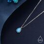 Sterling Silver Genuine Tiny Blue Turquoise Pear Necklace, thumbnail 1 of 11