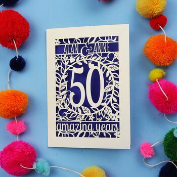Golden Wedding Anniversary Card 50 Amazing Years, 10 of 10