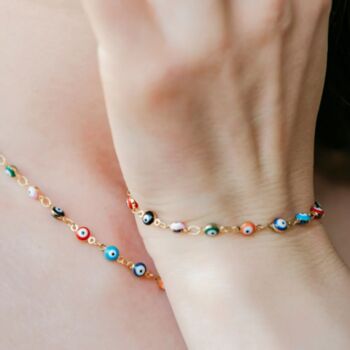 Colourful Tiny Beaded Evil Eye Bracelets, 2 of 4
